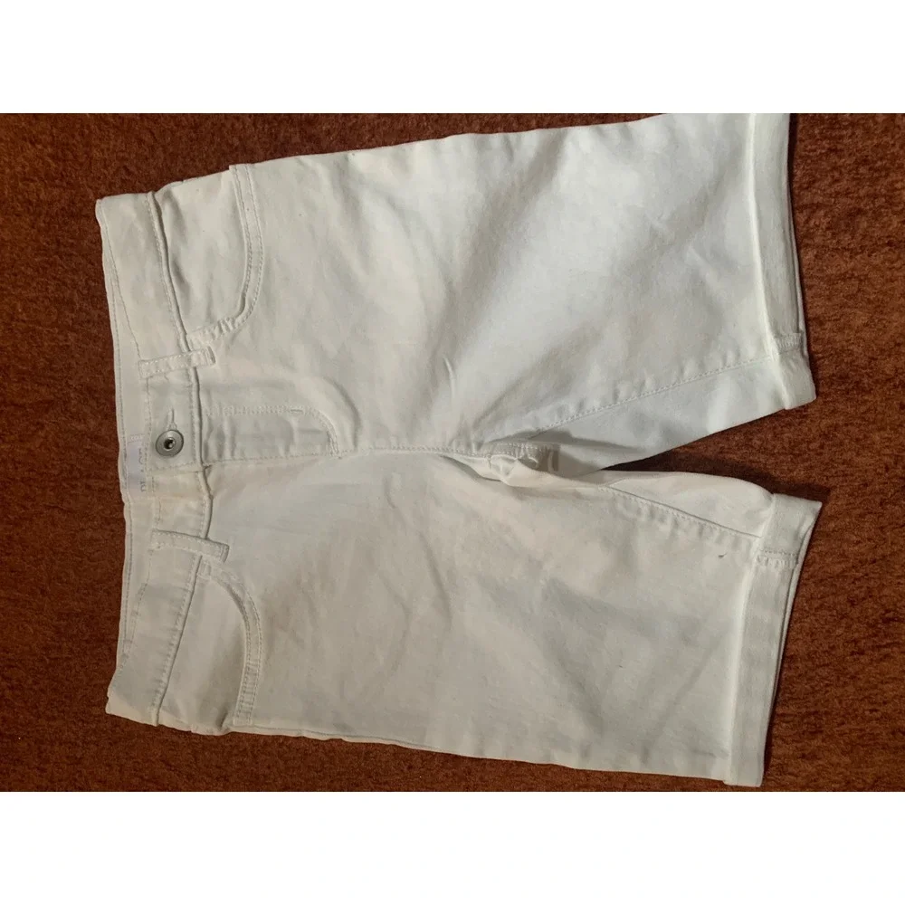 The Children's Place Girls White Denim Bermuda Shorts Size 10 Solid Basic Casual